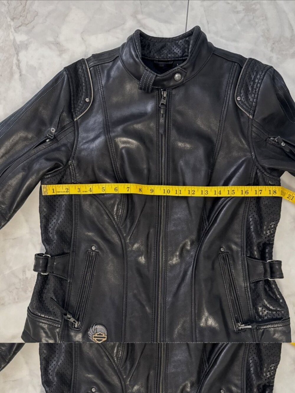 Harley-Davidson 115th Anniversary Black Leather Jacket Womens Large Motorcycle - Picture 13 of 15